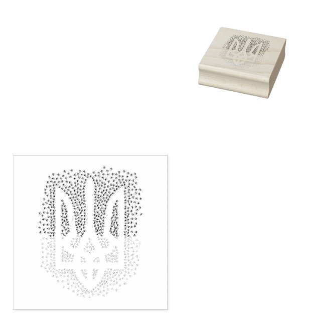 Ukrainische heraldry trident tryzub streut Sterne Gummistempel (Stempel)