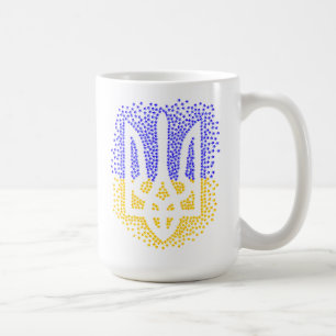 Ukrainische heraldry trident tryzub streut Sterne Kaffeetasse