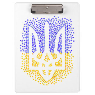 Ukrainische heraldry trident tryzub streut Sterne Klemmbrett