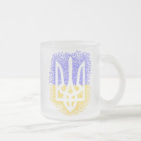Ukrainische heraldry trident tryzub streut Sterne