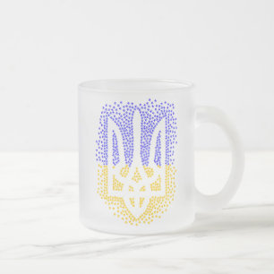 Ukrainische heraldry trident tryzub streut Sterne Mattglastasse