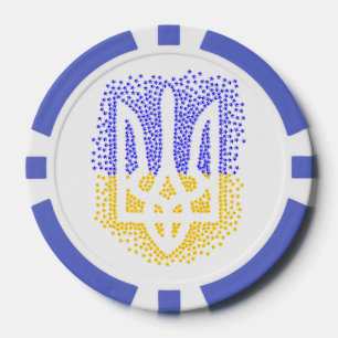 Ukrainische heraldry trident tryzub streut Sterne Pokerchips