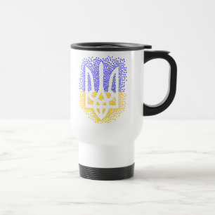 Ukrainische heraldry trident tryzub streut Sterne Reisebecher