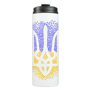 Ukrainische heraldry trident tryzub streut Sterne Thermosbecher