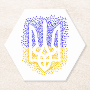 Ukrainische heraldry trident tryzub streut Sterne Untersetzer