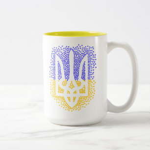 Ukrainische heraldry trident tryzub streut Sterne Zweifarbige Tasse