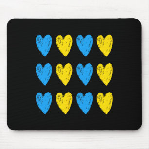 Ukrainische Herzen unterstützen die Ukraine Blaue Mousepad