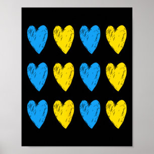 Ukrainische Herzen unterstützen die Ukraine Blaue  Poster