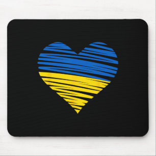 Ukrainische Herzflagge Farben Blau Gelb Ukraine Fr Mousepad