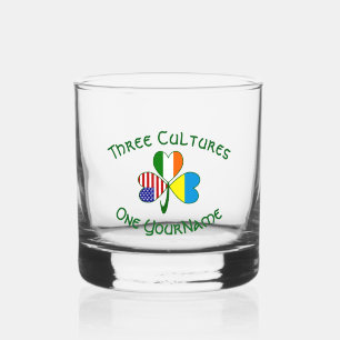 Ukrainische Irische Amerikanische Flagge Kleeblatt Whiskyglas