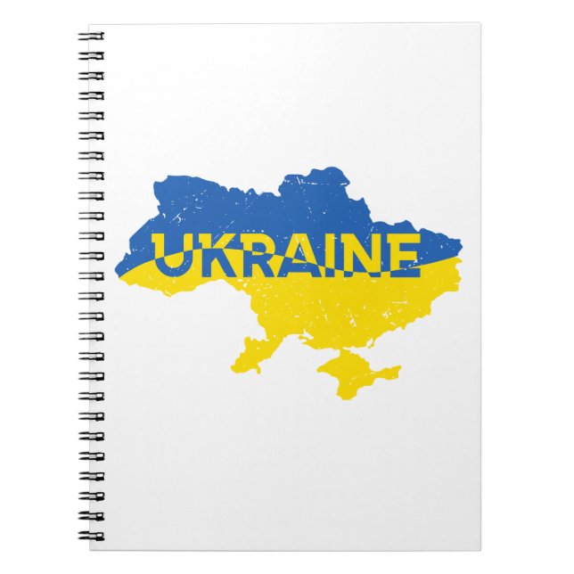 Ukrainische Karte. Ukrainische Flagge. Ukraine Notizblock (Vorderseite)