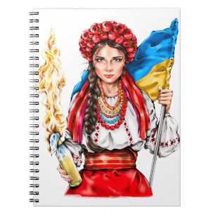 Ukrainische Mädchen kämpfen für Freiheit Notizblock