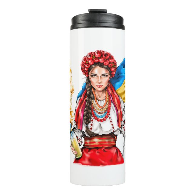 Ukrainische Mädchen kämpfen für Freiheit Thermosbecher (Vorderseite)