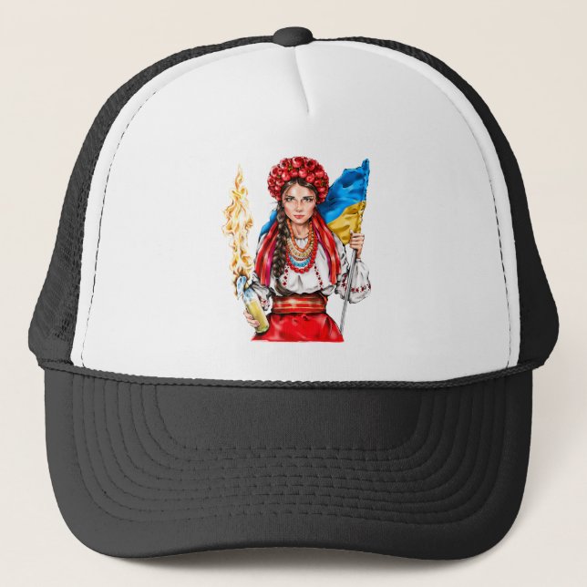 Ukrainische Mädchen kämpfen für Freiheit Truckerkappe (Vorderseite)