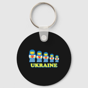 Ukrainische Matrjoschka-Puppen halten Herzen  Schlüsselanhänger