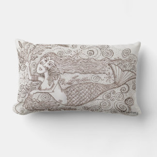 Ukrainische Mermaid Folk Art Lendenkissen