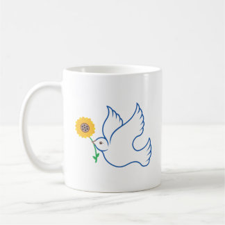 Ukrainische Nachtigall mit Sonnenblumen Kaffeetasse
