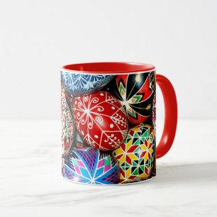 Ukrainische Ostereier, kunstvoll und farbenfroh, Tasse