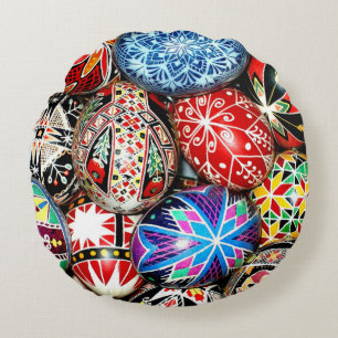 Ukrainische Ostereier,  Rundes Kissen
