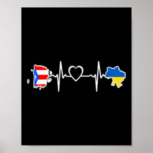 Ukrainische Puerto Rico-Flagge - Ukraine Puerto Ri Poster