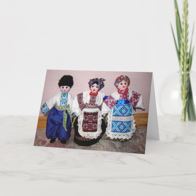 Ukrainische Puppen Karte (Vorderseite)