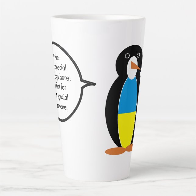 Ukrainische Rednerin Penguin Personalisiert Milchtasse (Vorderseite)