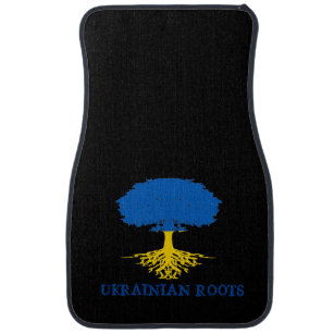 Ukrainische Roots-Tree-Silhouette Autofußmatte