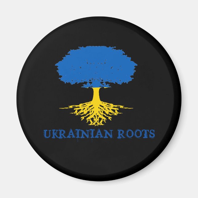 Ukrainische Roots-Tree-Silhouette Magnet (Vorne)