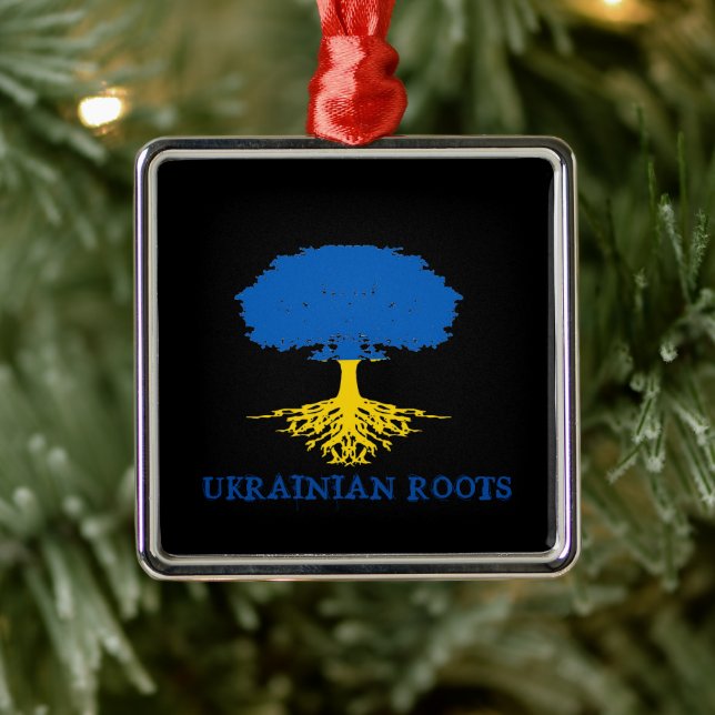 Ukrainische Roots-Tree-Silhouette Ornament Aus Metall (Baum)