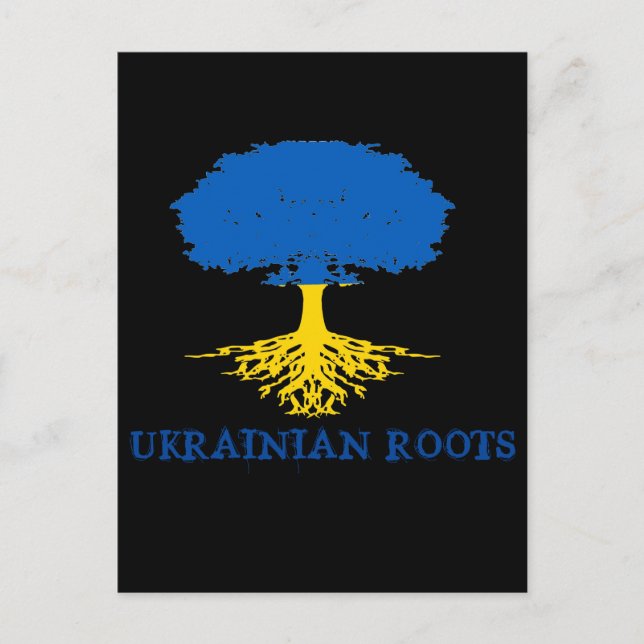 Ukrainische Roots-Tree-Silhouette Postkarte (Vorderseite)
