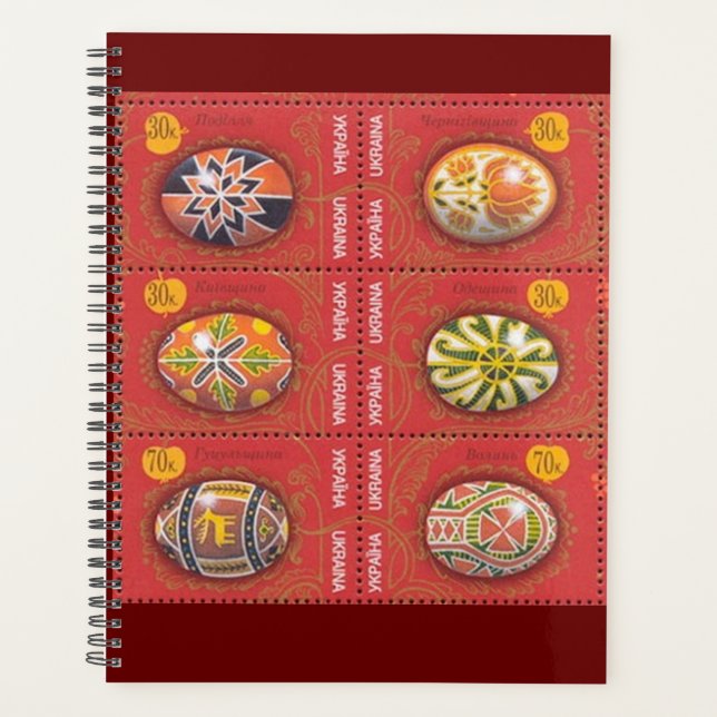 Ukrainische Rote Pysanky Ostereier Planer (Vorderseite)