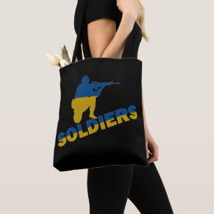Ukrainische Soldaten, ukrainische Flagge Tasche