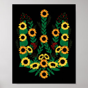 Ukrainische Sonnenblumen bilden das Wappen der U Poster