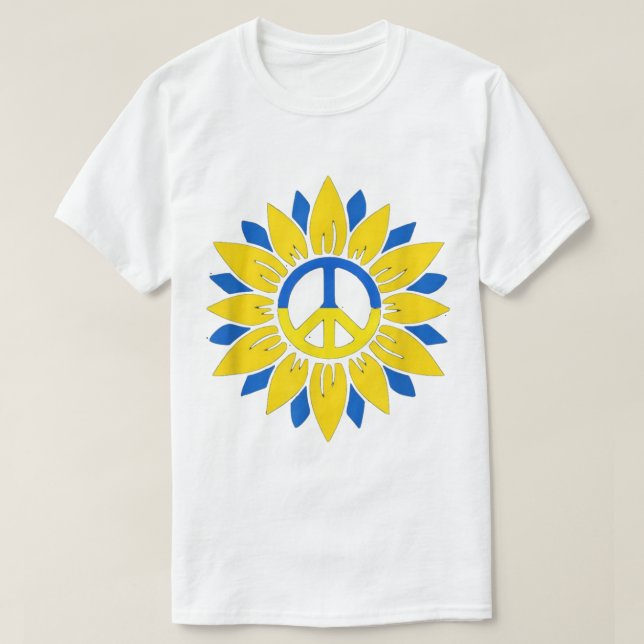 ukrainische Sonnenblumenkunst T-Shirt (Design vorne)