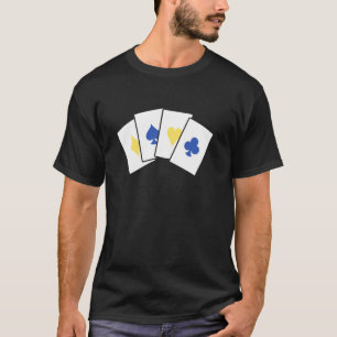Ukrainische Spielkarten Asse Flagge Solidaritätsbo T-Shirt