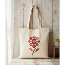 Ukrainische Stickerei-Blumen- Kreuzstich-Tasche