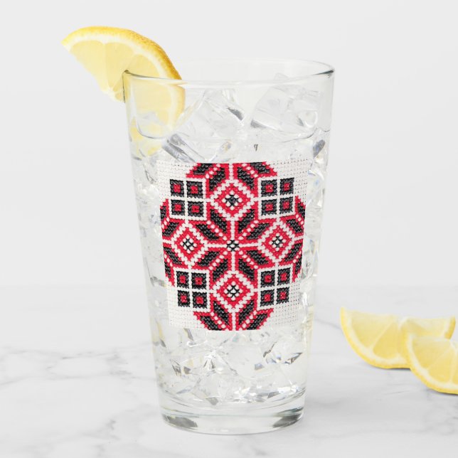 Ukrainische Stickerei Glas (Vorderseite Ice)