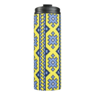ukrainische Stickereiverzierungen Thermosbecher