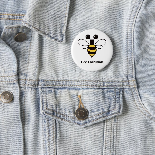 Ukrainische süße minimalistische Biene-Button Button (Beispiel)