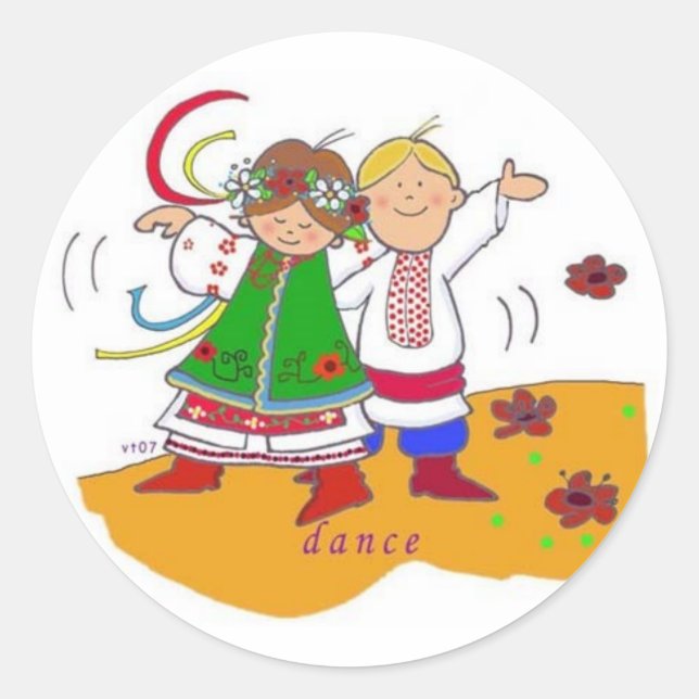 Ukrainische Tanzklasse Heute! Runder Aufkleber (Vorderseite)