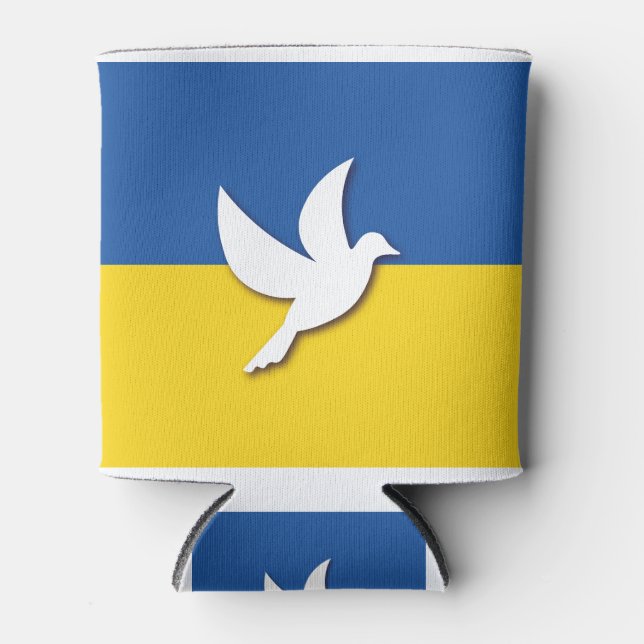 ukrainische Taubenflagge Dosenkühler (Vorderseite)