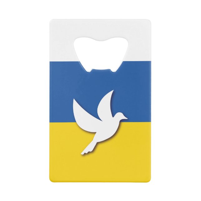 ukrainische Taubenflagge Geldbeutel Flaschenöffner (Vorderseite)