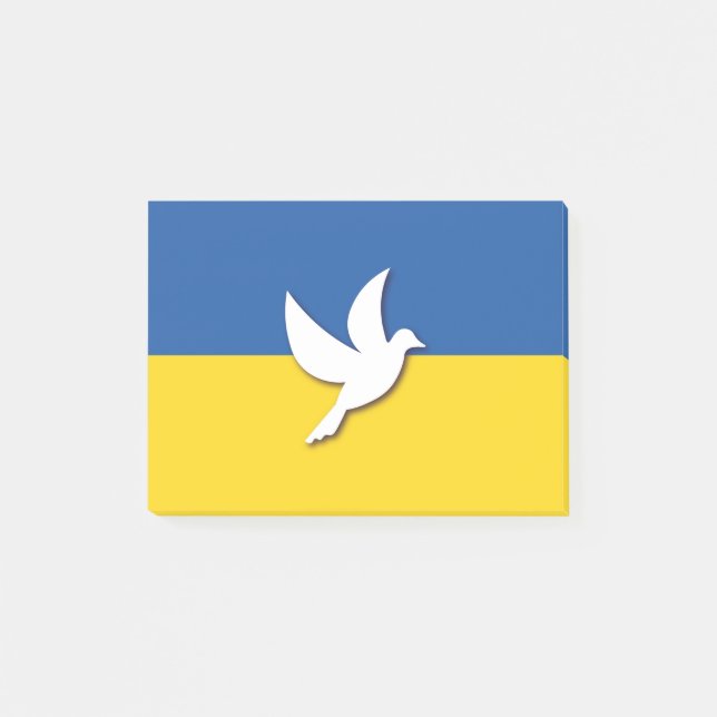 ukrainische Taubenflagge Post-it Klebezettel (Vorderseite)