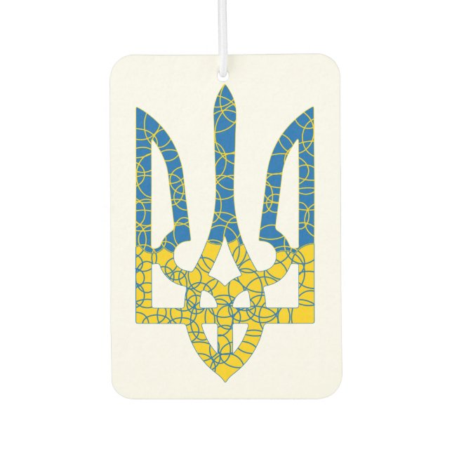 Ukrainische trident texturierte Flagge der Ukraine Autolufterfrischer (Vorderseite)