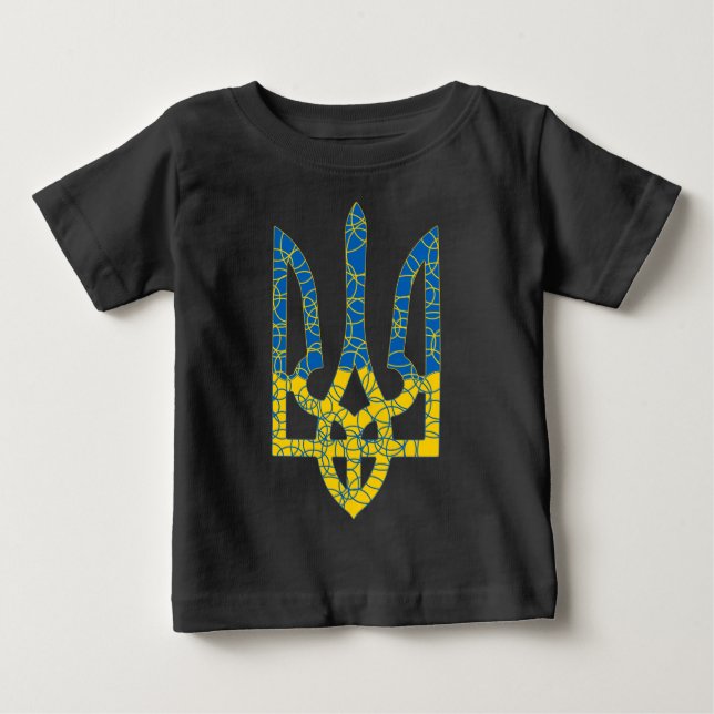 Ukrainische trident texturierte Flagge der Ukraine Baby T-shirt (Vorderseite)