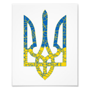 Ukrainische trident texturierte Flagge der Ukraine Fotodruck