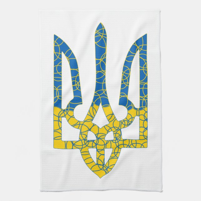 Ukrainische trident texturierte Flagge der Ukraine Geschirrtuch (Vertikal)