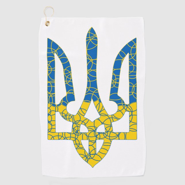 Ukrainische trident texturierte Flagge der Ukraine Golfhandtuch (Vorderseite)