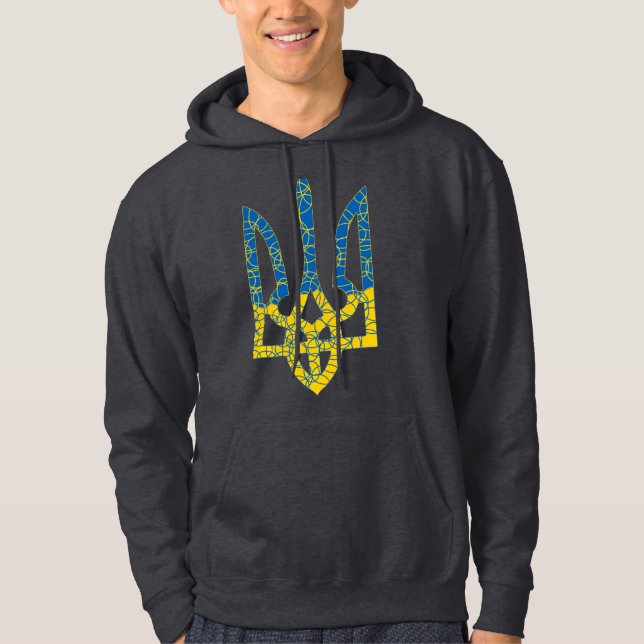 Ukrainische trident texturierte Flagge der Ukraine Hoodie (Vorderseite)