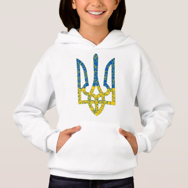 Ukrainische trident texturierte Flagge der Ukraine Hoodie (Vorderseite)